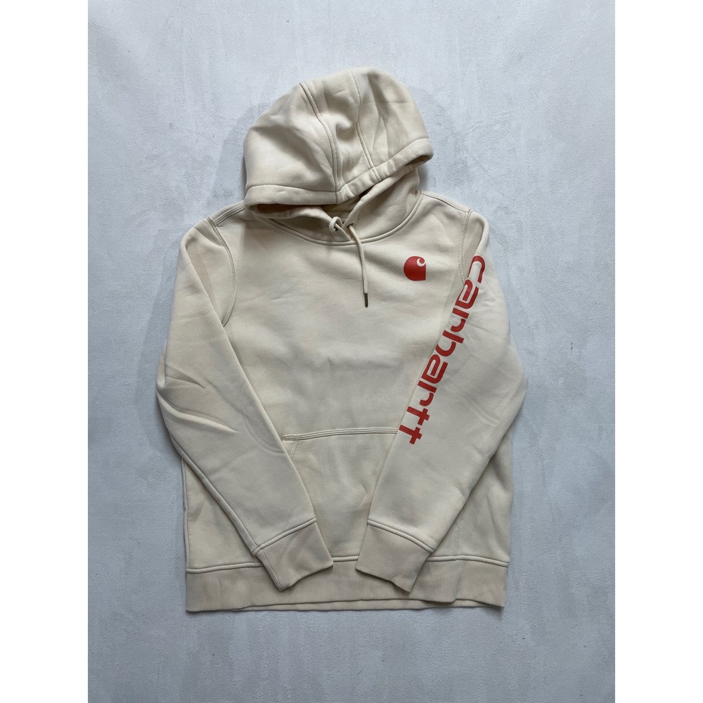 Carhartt Kids Relaxed Fit Logo Hoodie Yellow Red Sleeve Graphic L 12-14 102791